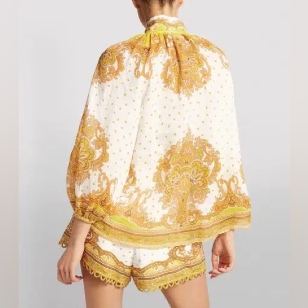 NWT Zimmermann Bells Paisley Blouse in Yellow Paisley - Picture 4 of 5